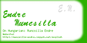 endre muncsilla business card